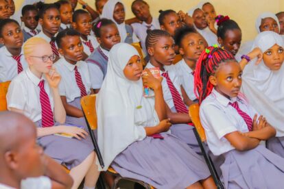 Our girl students looking very engaged in class