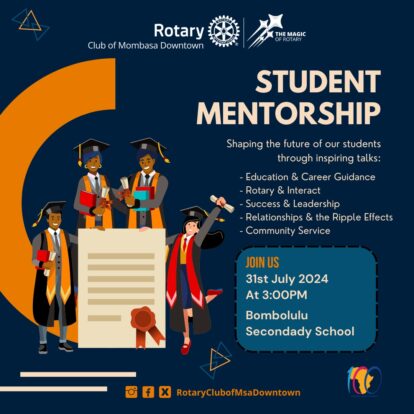 Agenda for Rotary mentorship day for the school